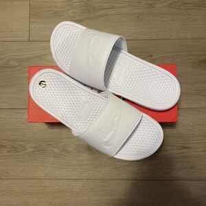 Size 12W - Nike Benassi JDI Slide Wmns “Triple White” (NEW) | 343881-115